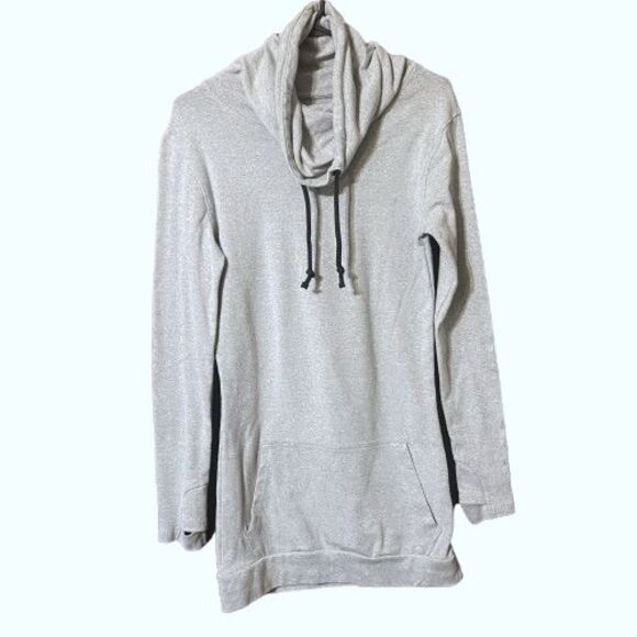 Lillie & Lottie Sweatshirt Dress Womens Size Small Gray Cowl Neck Long Sleeve - Picture 1 of 7